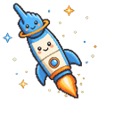 Cute Space Rocket and Planet Pixel Pointer