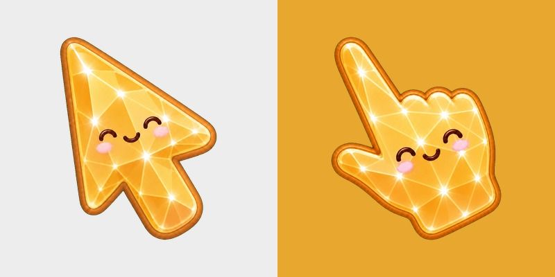 Cute Stylish Modern Amber Crystal custom cursor pack preview for Chrome, Edge and Windows