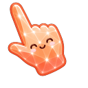 Cute Stylish Modern Coral Crystal hand cursor preview