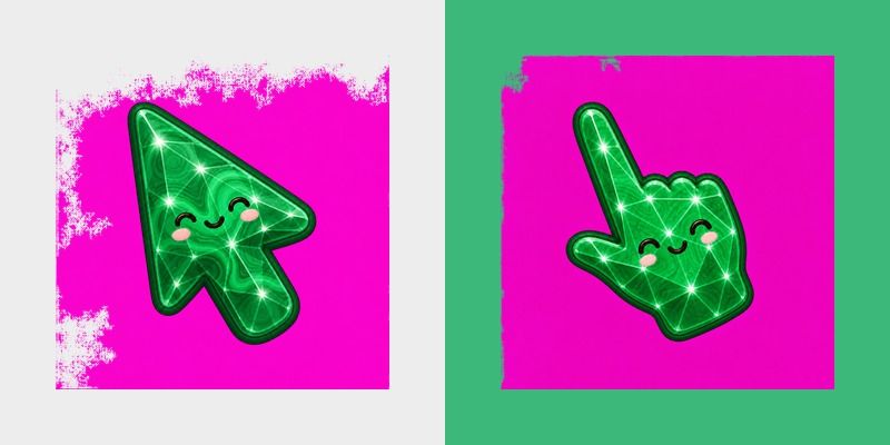 Cute Stylish Modern Malachite Crystal custom cursor pack preview for Chrome, Edge and Windows