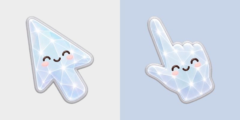 Cute Stylish Modern Moonstone Crystal custom cursor pack preview for Chrome, Edge and Windows
