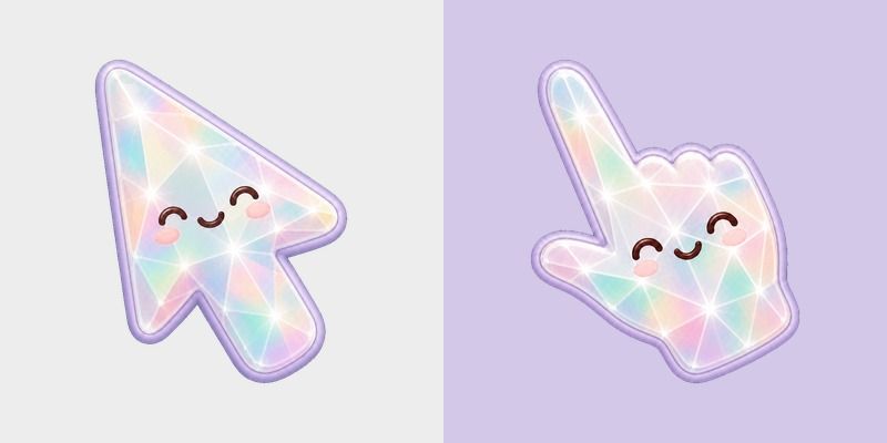 Cute Stylish Modern Opal Crystal custom cursor pack preview for Chrome, Edge and Windows