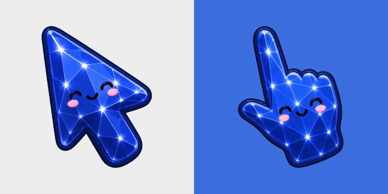 Cute Stylish Modern Sapphire Crystal custom cursor pack preview for Chrome, Edge and Windows