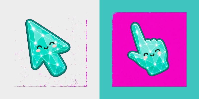 Cute Stylish Modern Turquoise Crystal custom cursor pack preview for Chrome, Edge and Windows