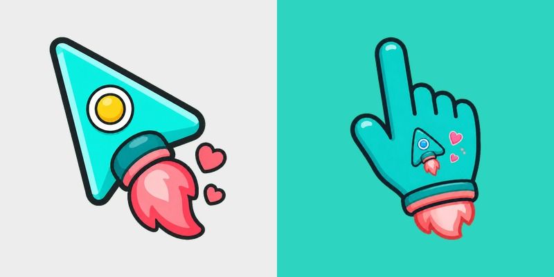 Cute Teal Rocket