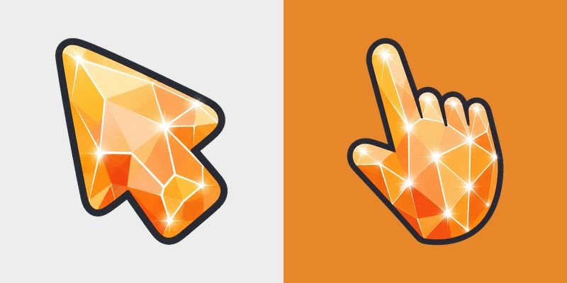 Cute Topaz Crystal Spark custom cursor pack preview for Chrome, Edge and Windows