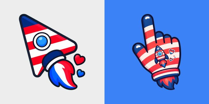 Cute USA Rocket