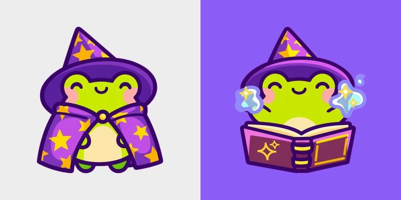Cute Wizard Frog Spell Book