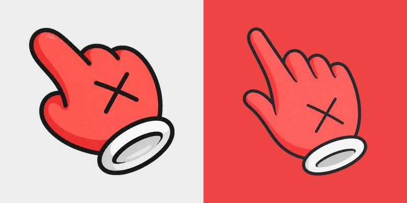 Cute X Hand Red Pointer