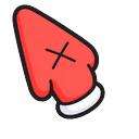 Cute X Hand Red Thumbs Down Default