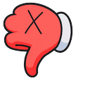Cute X Hand Red Thumbs Down Pointer