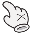 Cute X Hand White Curl Default