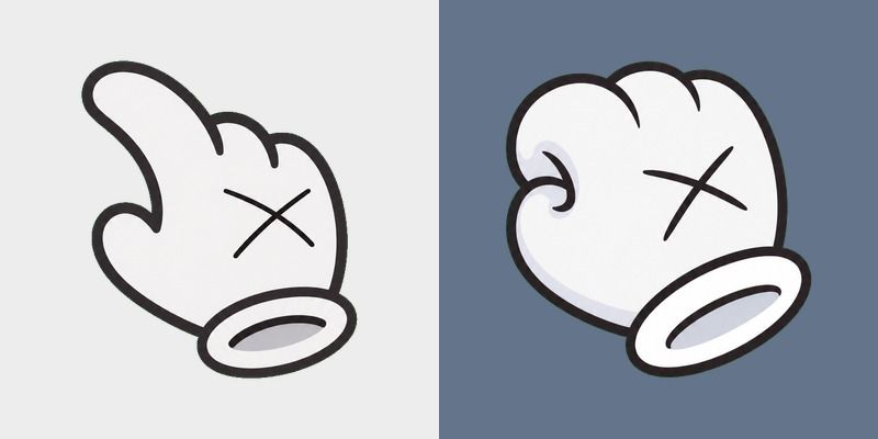 Cute X Hand White Curl