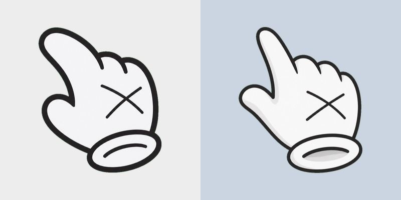 Cute X Hand White Pointer