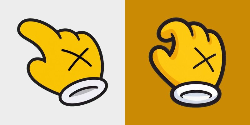 Cute X Hand Yellow Curl
