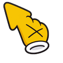 Cute X Hand Yellow Pointer Default
