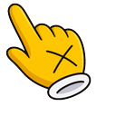 Cute X Hand Yellow Pointer Pointer