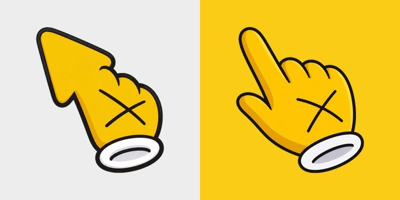 Cute X Hand Yellow Pointer