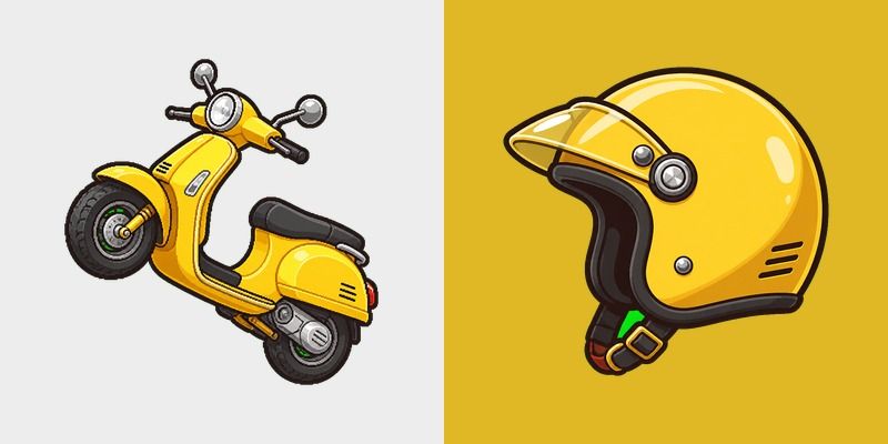 Cute Yellow Scooter