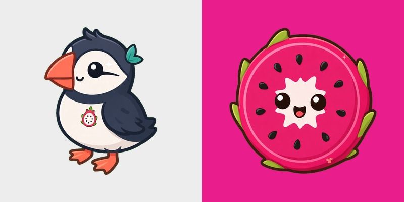 Dragonfruit Puffin Cursor
