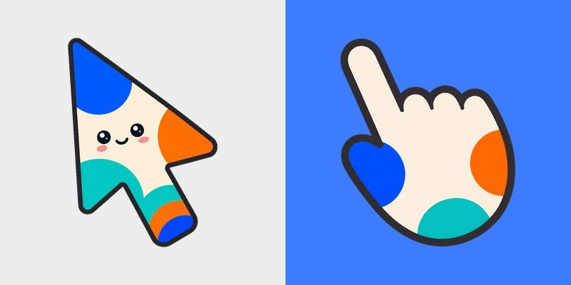 Electric Bauhaus Ring Stack custom cursor pack preview for Chrome, Edge and Windows