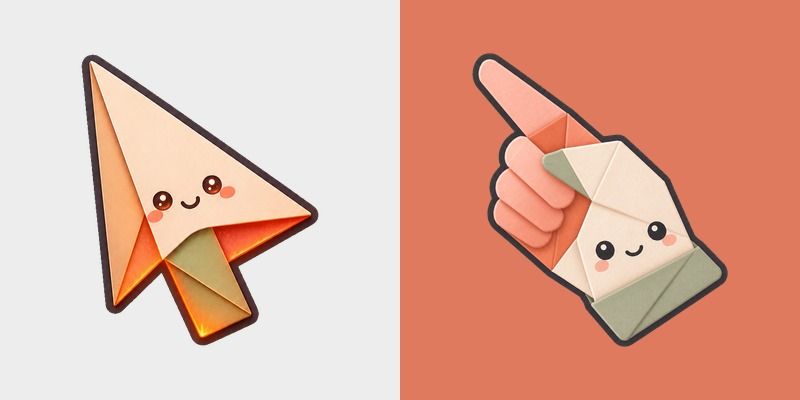 Ember Origami custom cursor pack preview for Chrome, Edge and Windows