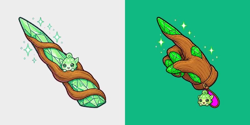 Emerald Spiral Wand
