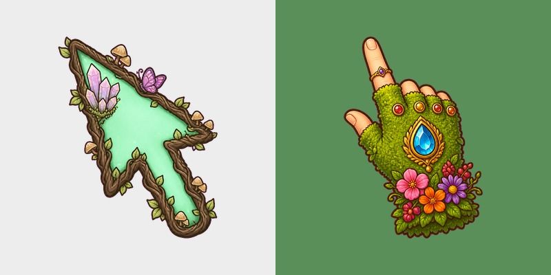 Fairycore Crystal Arrow Mossy Hand
