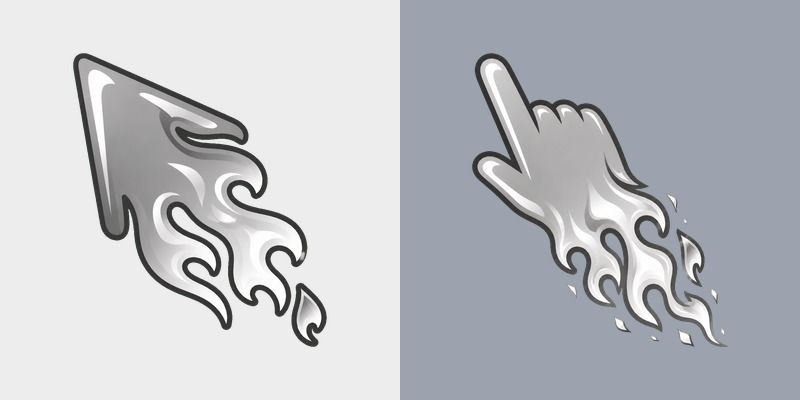 Flame Cursor Ghost Fire custom cursor pack preview for Chrome, Edge and Windows