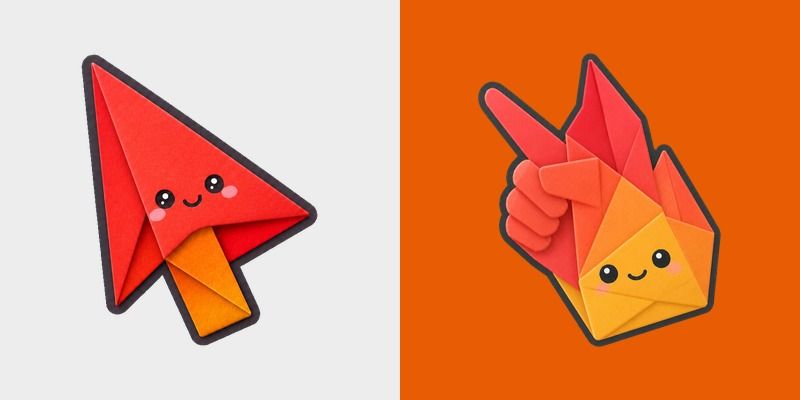 Folded Flame custom cursor pack preview for Chrome, Edge and Windows