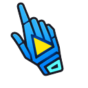Fragmented Blue Glow Arrow Pointer