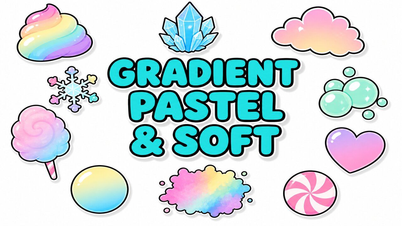 Gradient Pastel & Soft - Custom cursor collection preview
