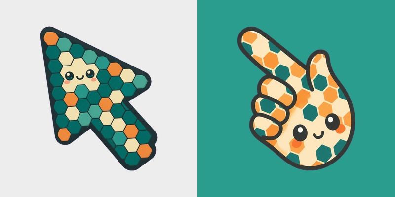 Hex Grid custom cursor pack preview for Chrome, Edge and Windows