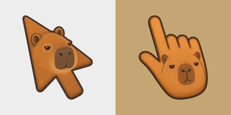 His Name Gort Capybara Meme custom cursor pack preview for Chrome, Edge and Windows