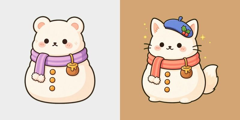 Honey Bear Snowman Cursor