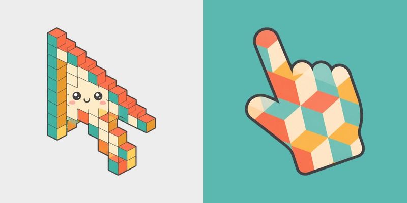 Isometric Cubes custom cursor pack preview for Chrome, Edge and Windows