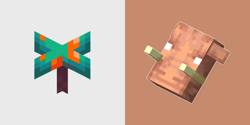 Custom Cursor Pack: Minecraft Warped Fungus and Hoglin