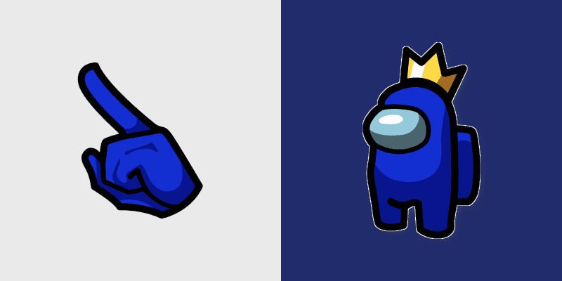 Custom Among Us Blue Character Crown Cursor Pack