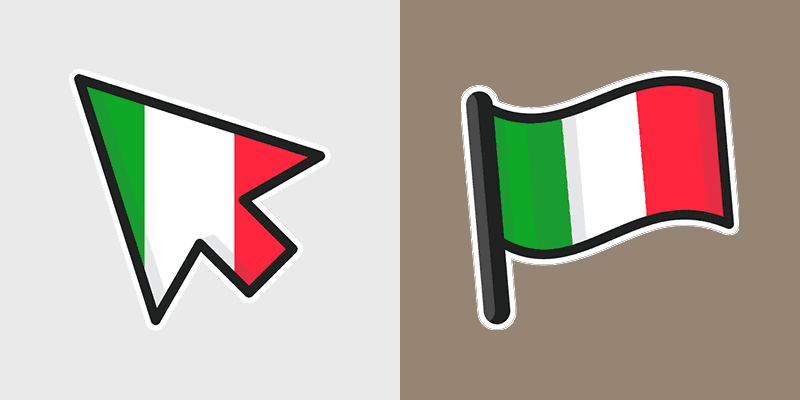 Custom Cute Italy Flag Mouse Cursor