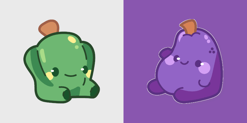Cute Cursor Pack - Kawaii Green Pepper and Eggplant