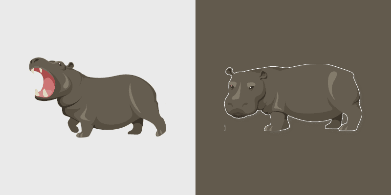 Hippo Cute Mouse Cursor Pack