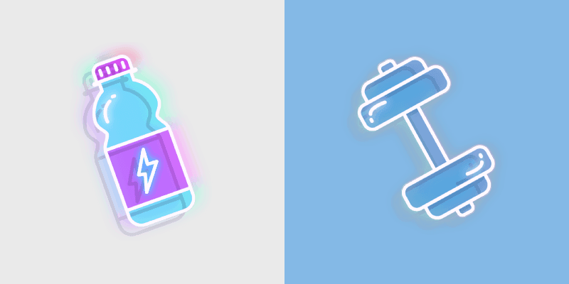 Custom Cursor Collection - Neon Cute & Fun Water Bottle Dumbbell