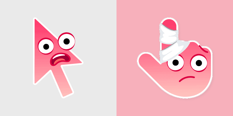 Custom Cursor - Adorable Frowning Face with Bandage