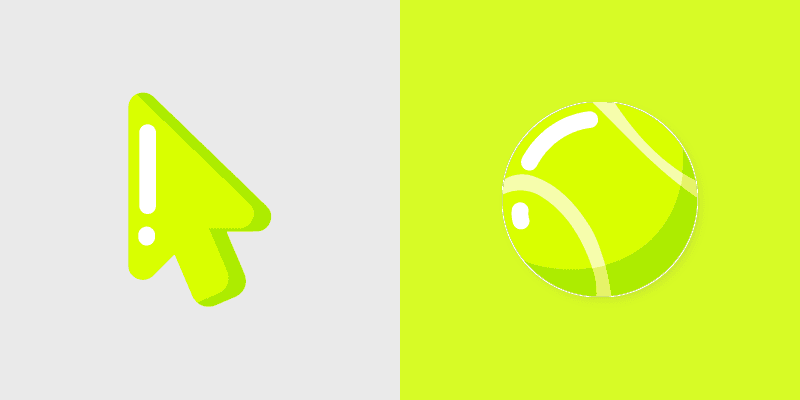 Cute Cursor Tennis Ball Pack