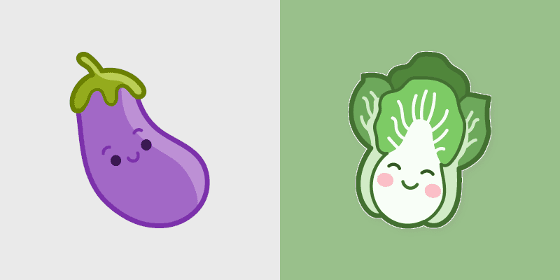 Cute Cursor Pack - Eggplant & Lettuce