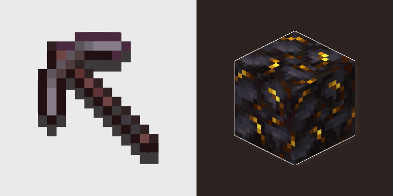 Cute Cursor Pack - Minecraft Gilded Blackstone & Pickaxe