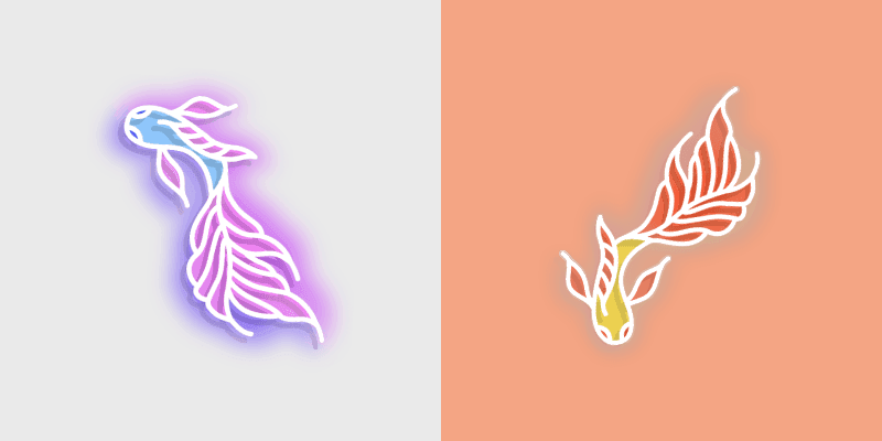 Custom Cursor Pack - Neon Betta Fishes