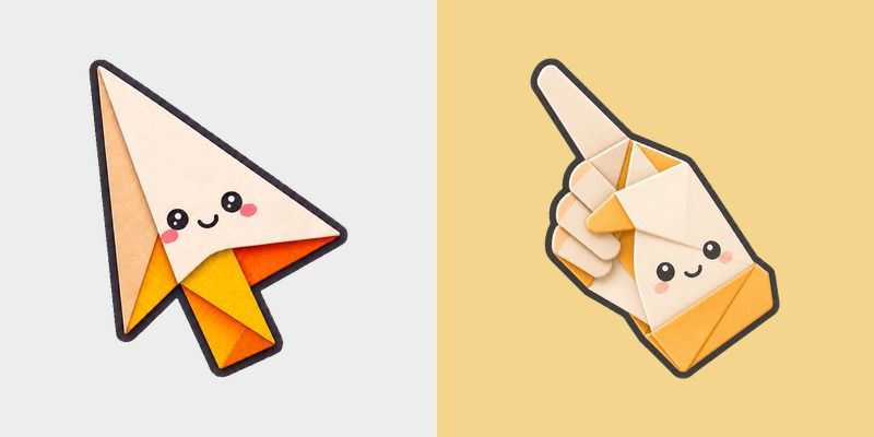 Ivory Blaze Fold custom cursor pack preview for Chrome, Edge and Windows