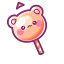 Kawaii Bunny Bear Lollipop Cursor Default