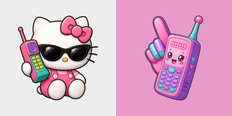 Kawaii Hello Kitty Shades & Brick Phone Cursor